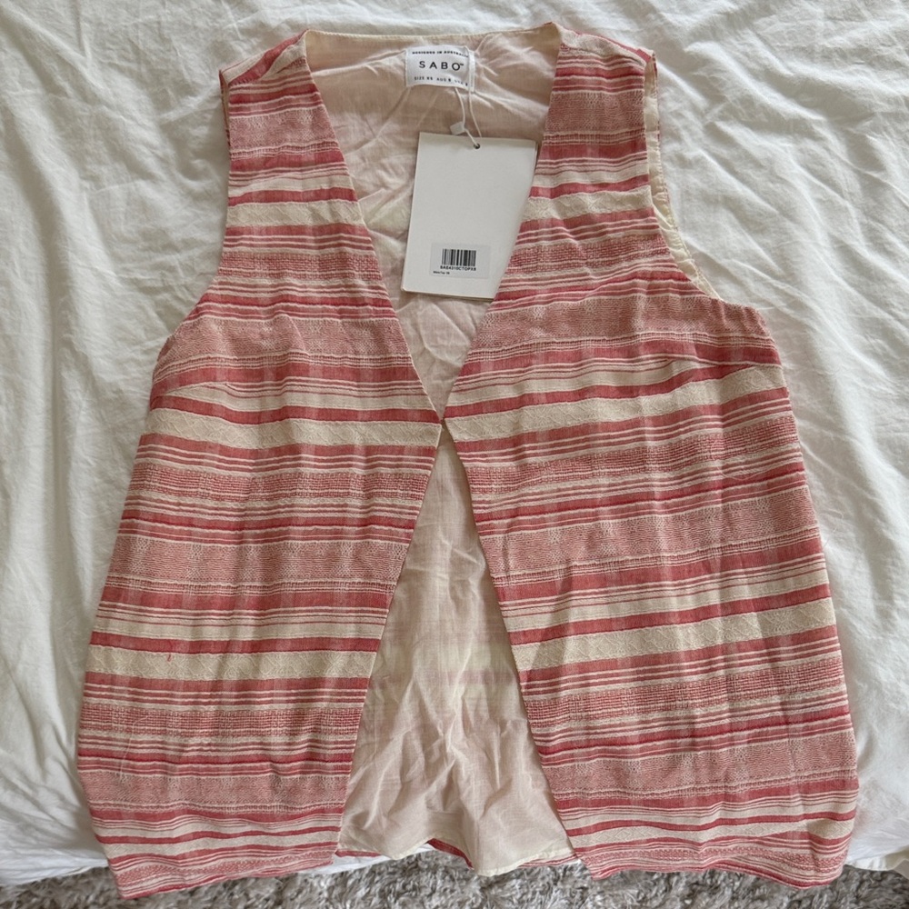 Sabo Skirt Nihira Top Striped Pink and Cream Blouse